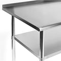 Stainless Steel 60 x 24 inch Heavy Duty NSF Certified  Work Bench Prep Table with Backsplash
